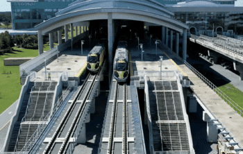 Brightline and JetBlue team to “enhance connectivity and convenience” for customers traveling on combined itineraries through Central and South Florida. (Brightline Photograph of Orlando Station, located at Orlando International Airport)